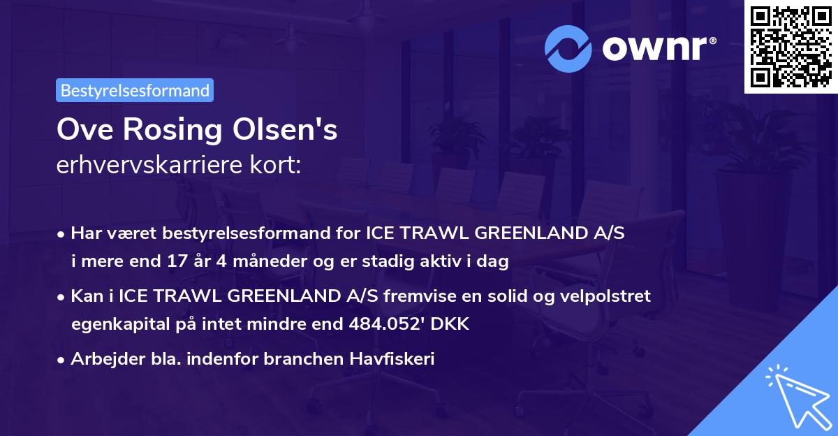 Ove Rosing Olsen's erhvervskarriere kort