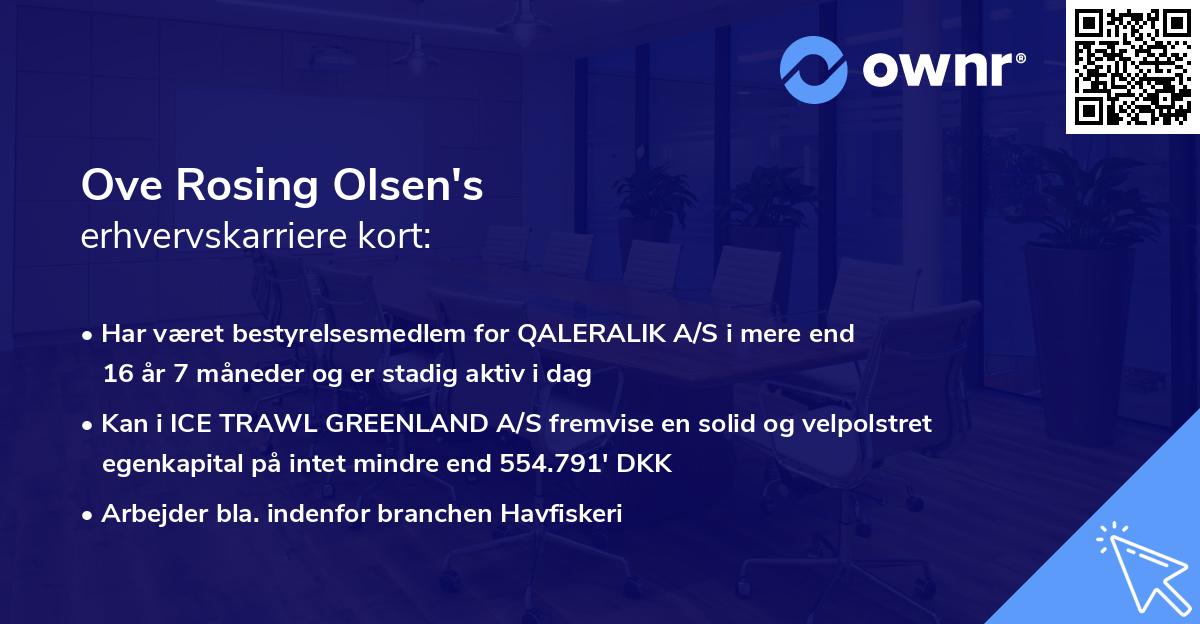 Ove Rosing Olsen's erhvervskarriere kort