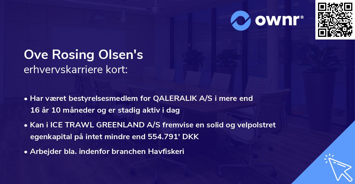 Ove Rosing Olsen's erhvervskarriere kort