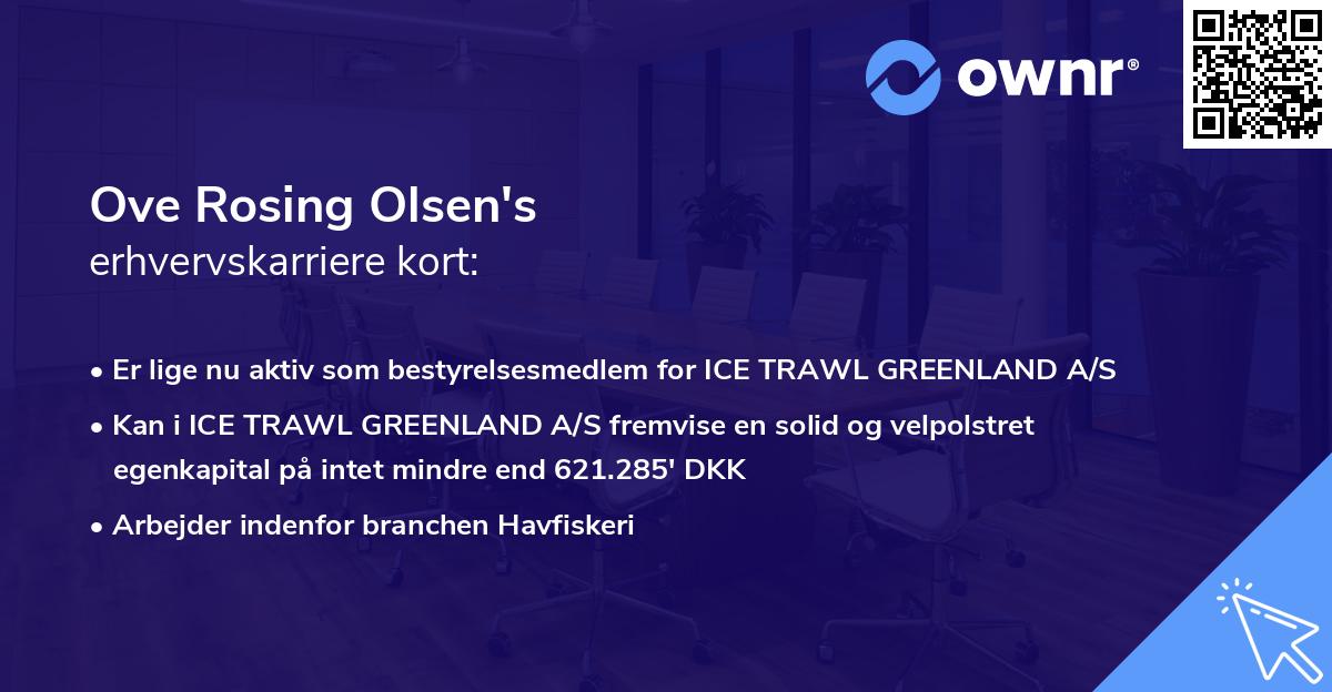 Ove Rosing Olsen's erhvervskarriere kort