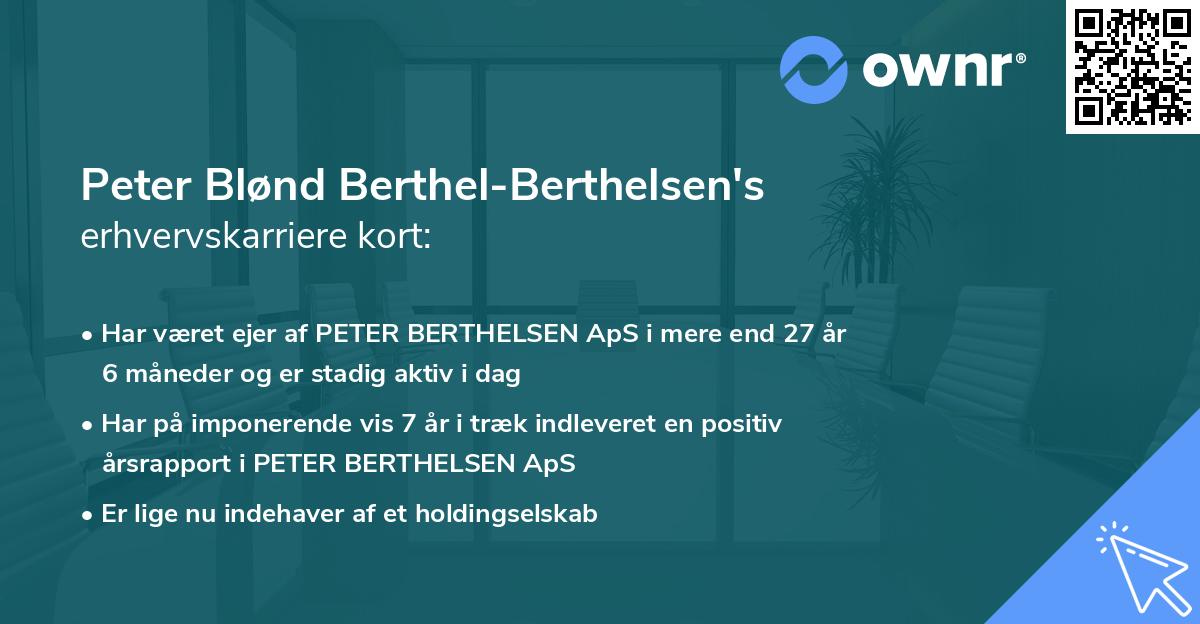 Peter Blønd Berthel-Berthelsen's erhvervskarriere kort
