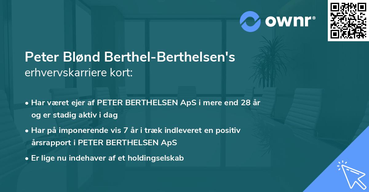 Peter Blønd Berthel-Berthelsen's erhvervskarriere kort