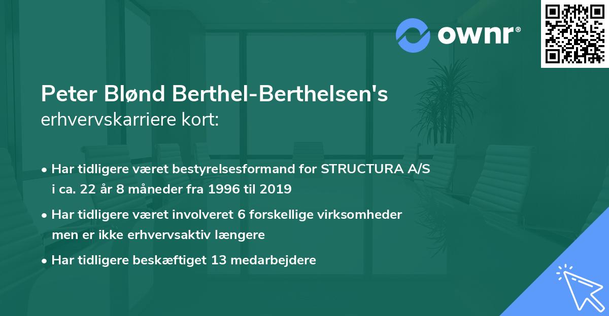 Peter Blønd Berthel-Berthelsen's erhvervskarriere kort