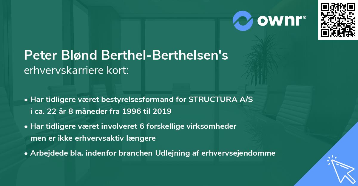 Peter Blønd Berthel-Berthelsen's erhvervskarriere kort