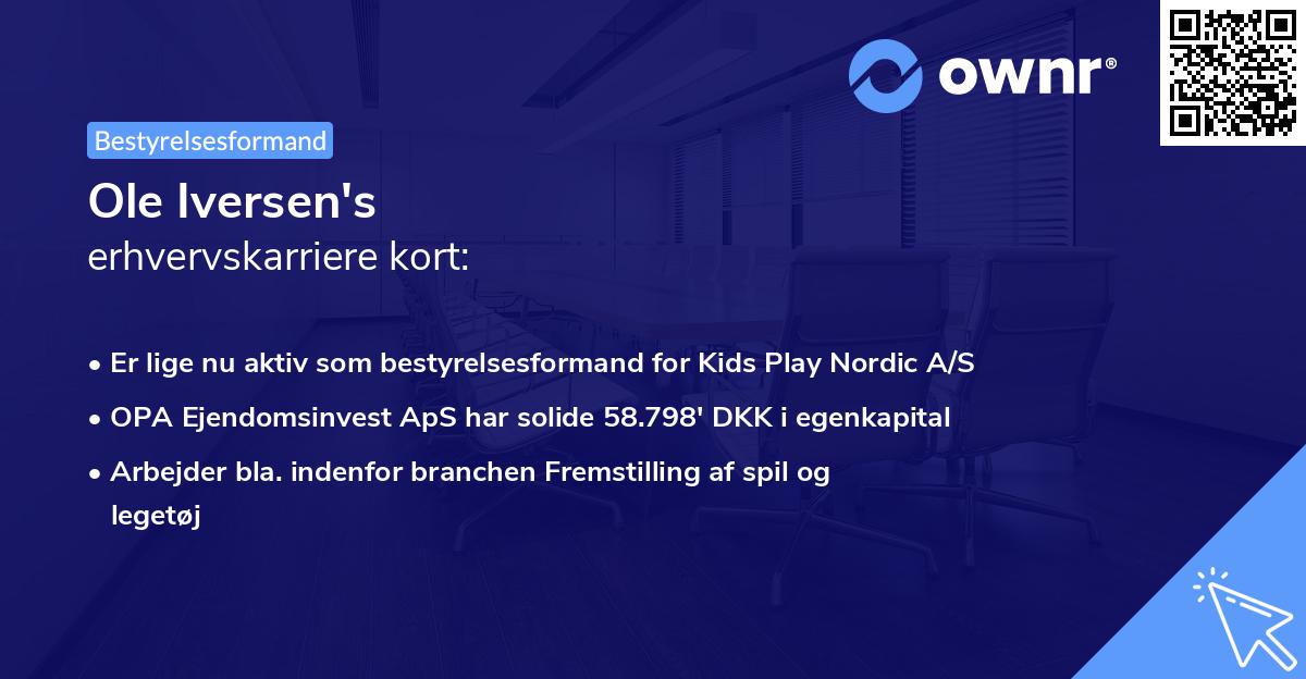 Ole Iversen's erhvervskarriere kort