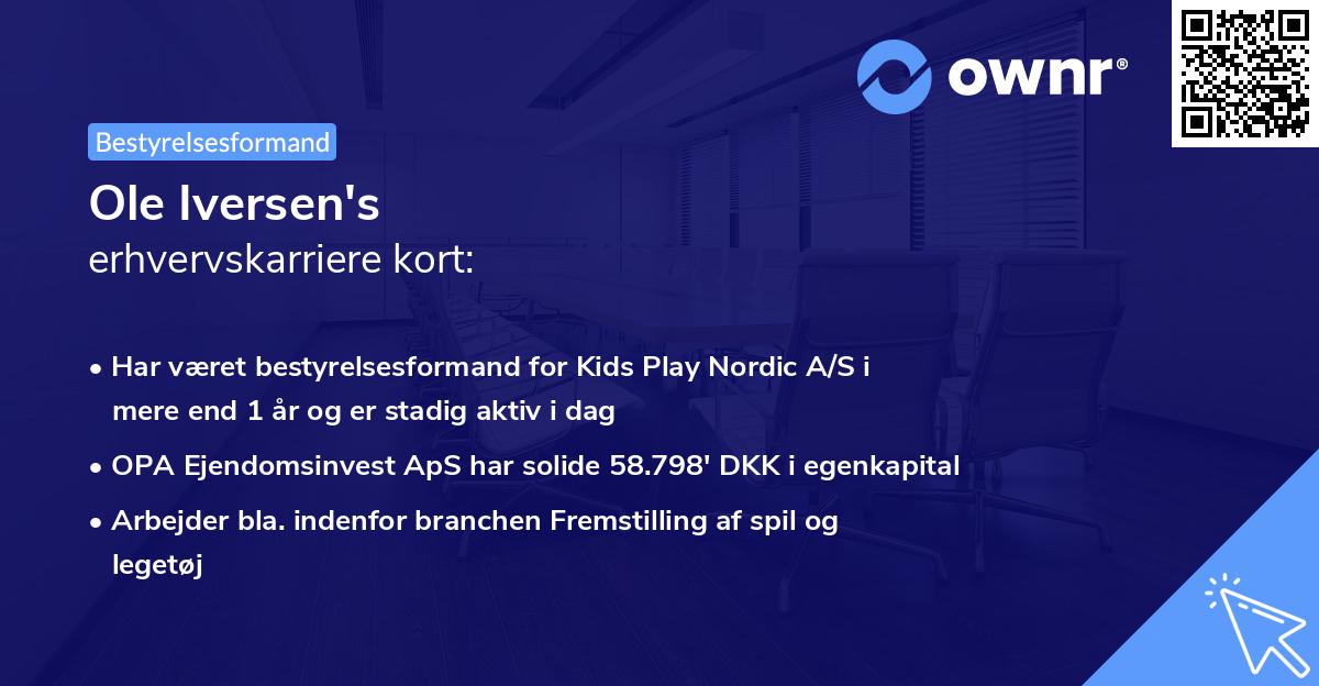 Ole Iversen's erhvervskarriere kort