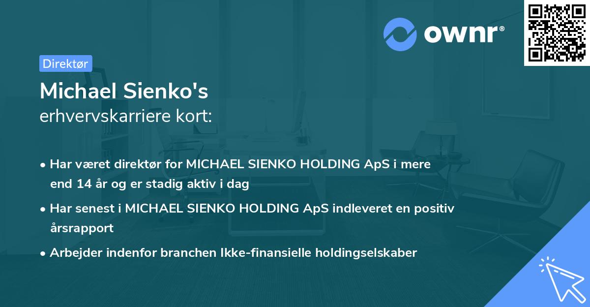 Michael Sienko's erhvervskarriere kort