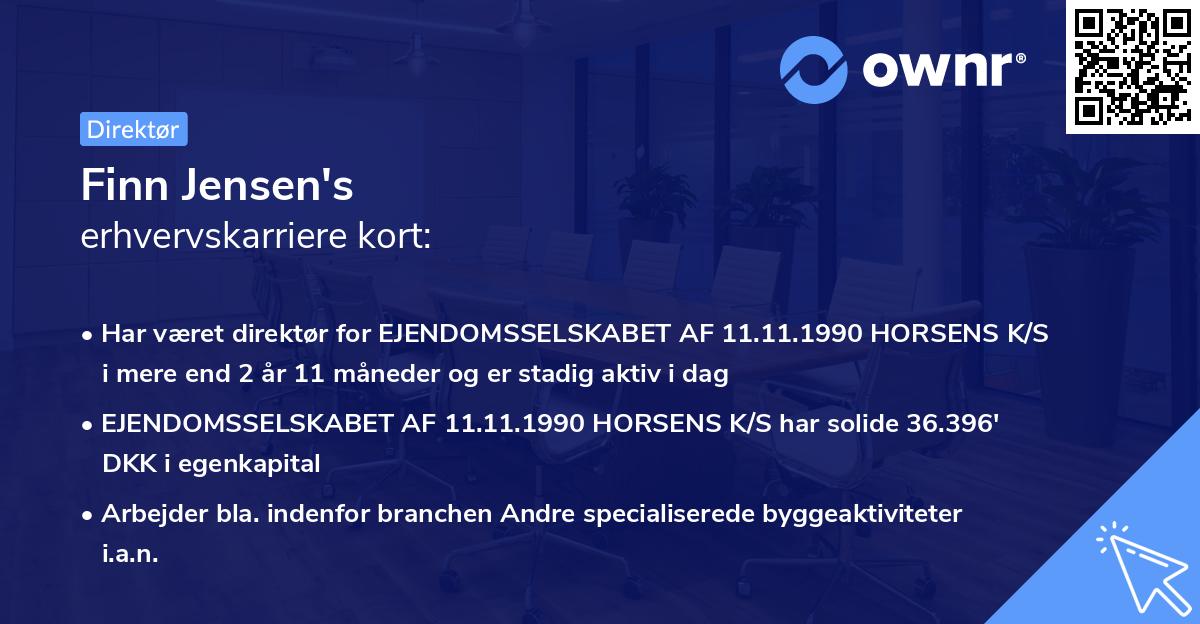 Finn Jensen's erhvervskarriere kort