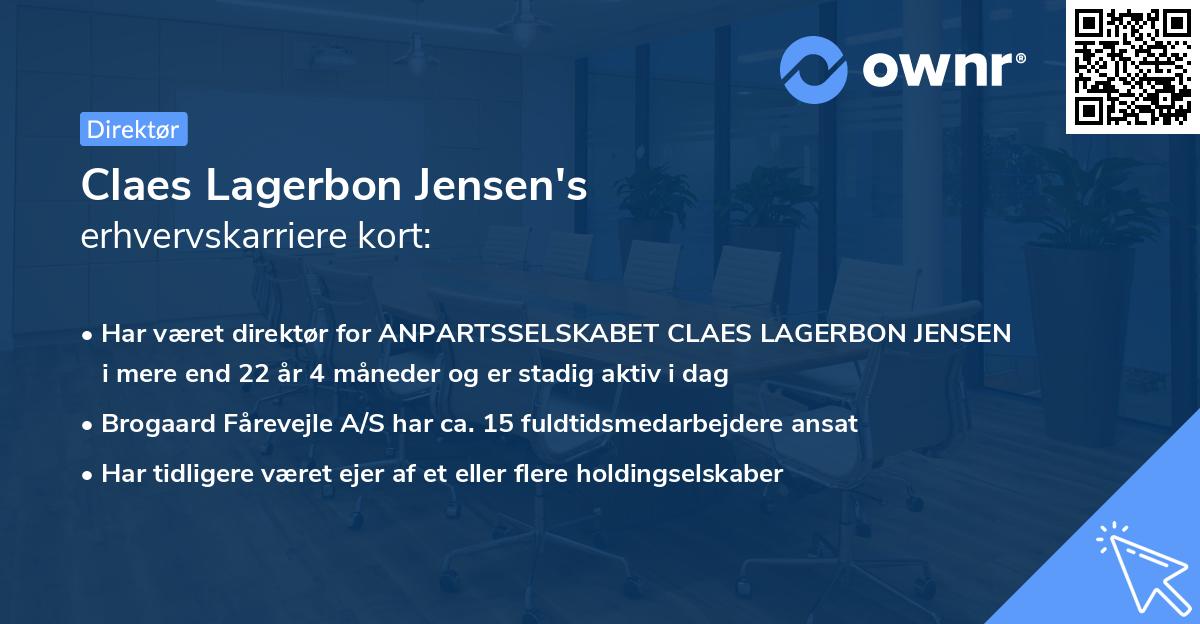 Claes Lagerbon Jensen's erhvervskarriere kort