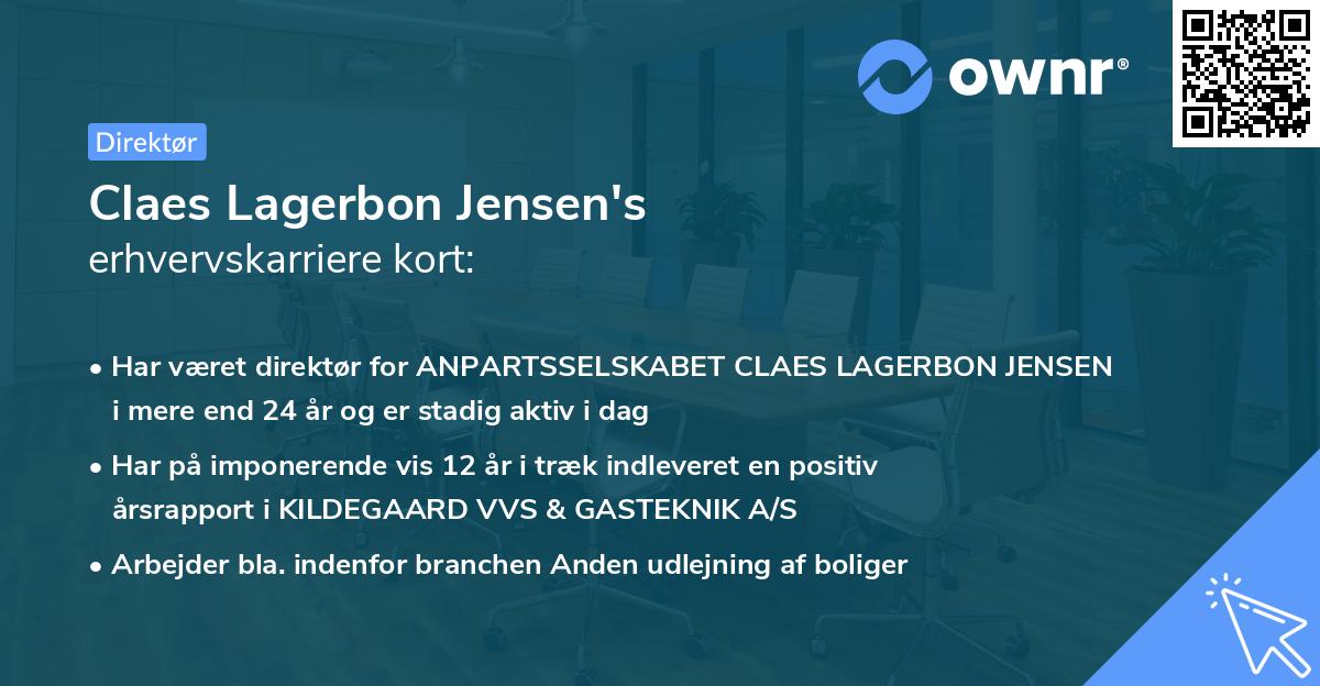 Claes Lagerbon Jensen's erhvervskarriere kort