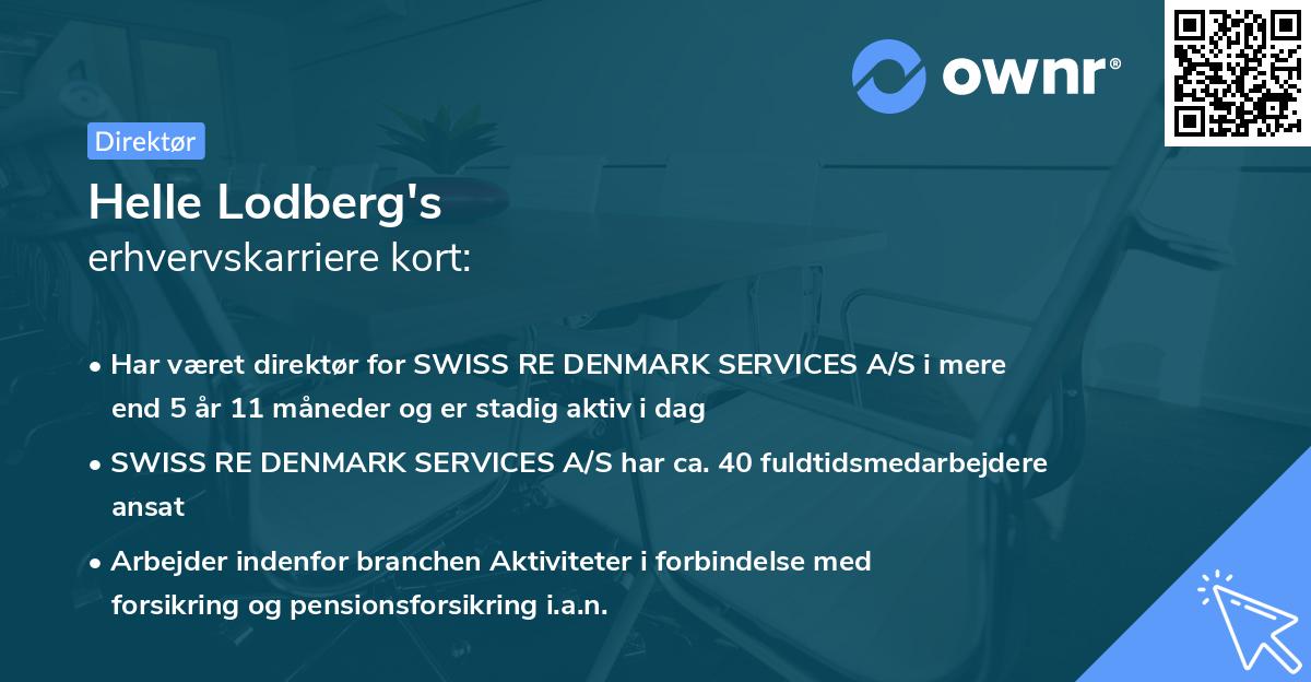 Helle Lodberg's erhvervskarriere kort