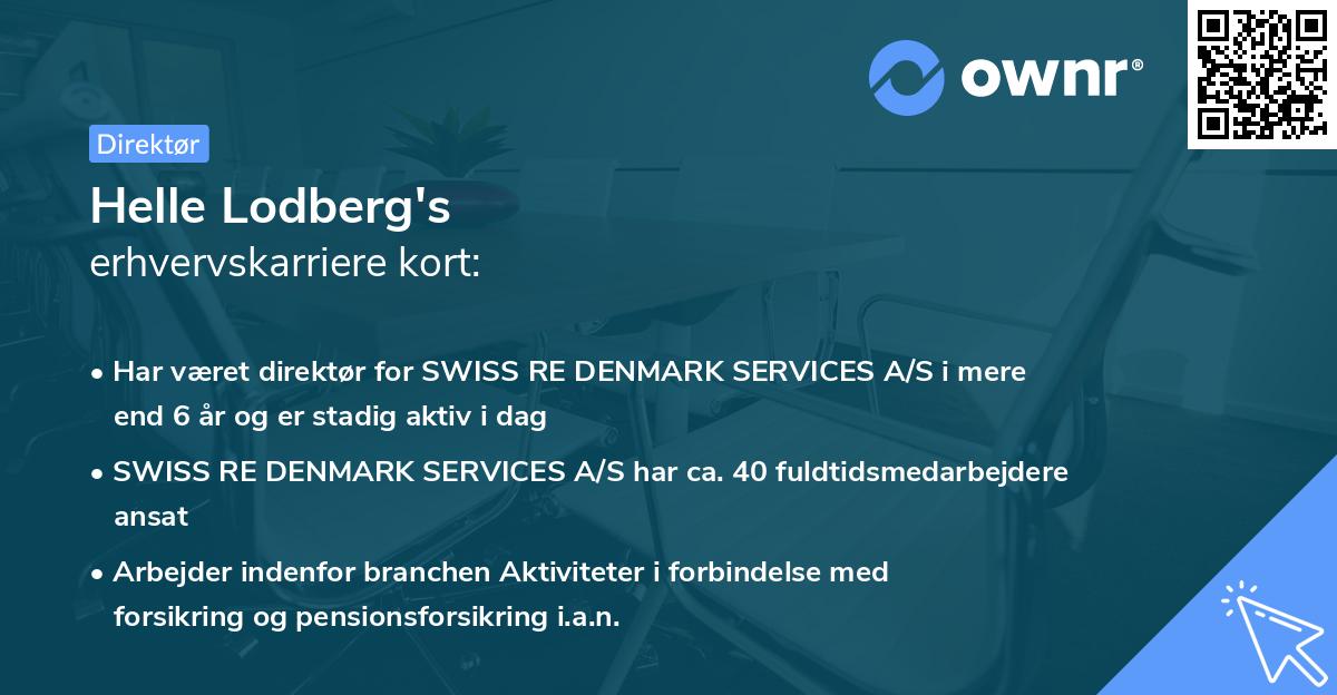 Helle Lodberg's erhvervskarriere kort