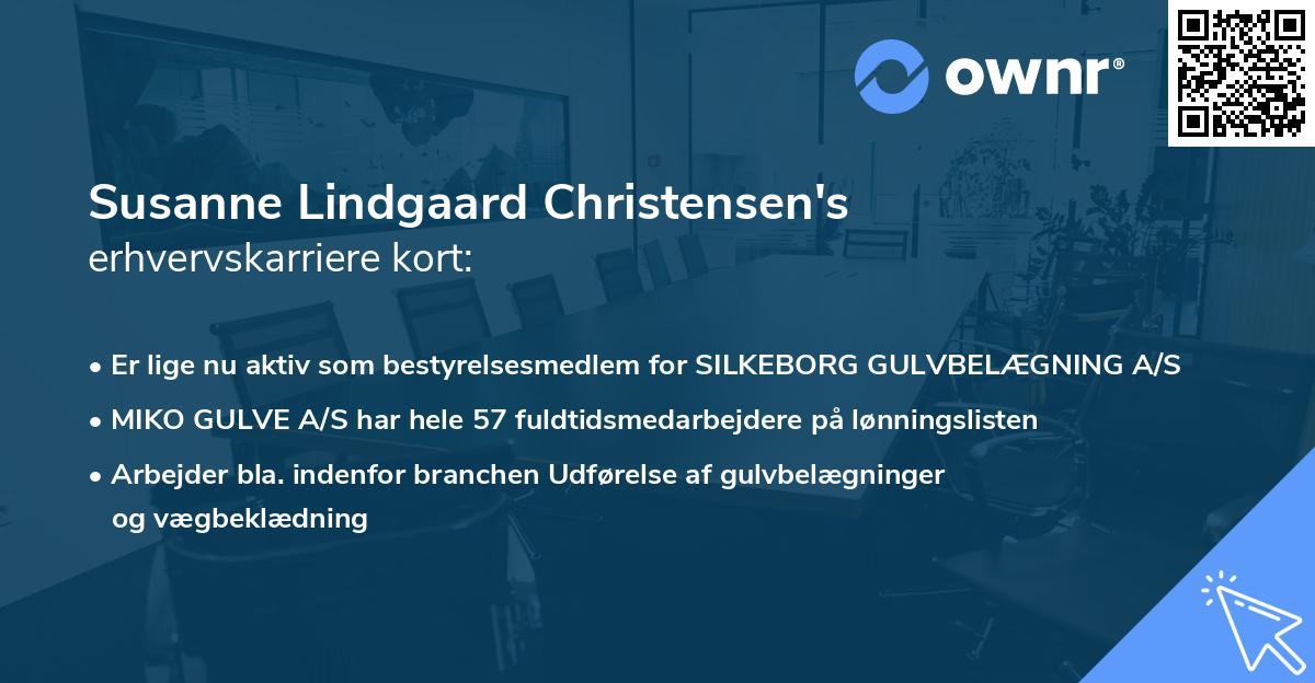 Susanne Lindgaard Christensen's erhvervskarriere kort