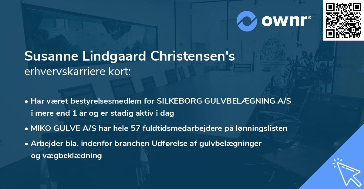 Susanne Lindgaard Christensen's erhvervskarriere kort