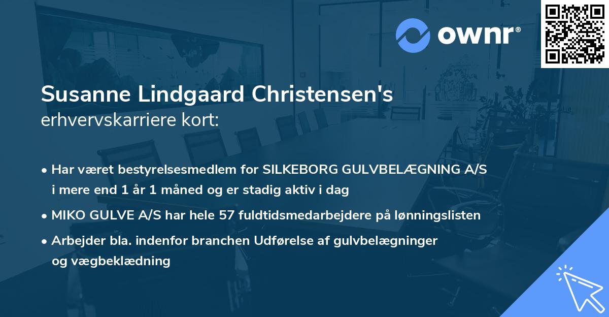 Susanne Lindgaard Christensen's erhvervskarriere kort
