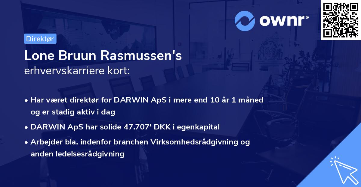 Lone Bruun Rasmussen's erhvervskarriere kort