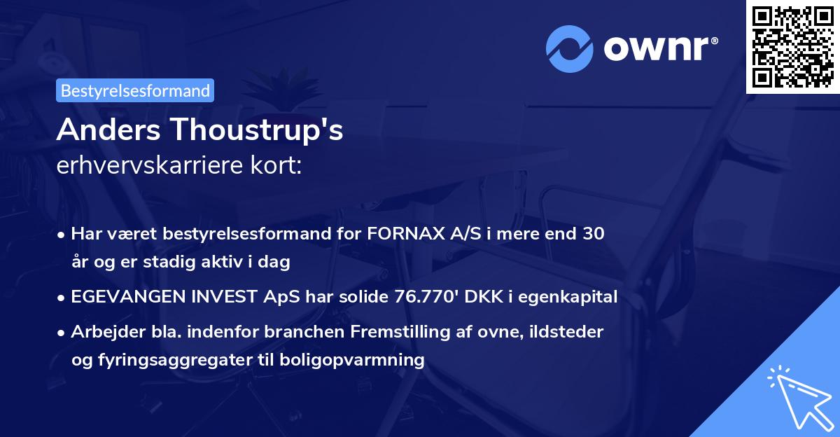 Anders Thoustrup's erhvervskarriere kort