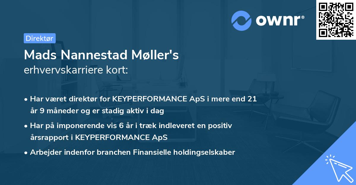 Mads Nannestad Møller's erhvervskarriere kort