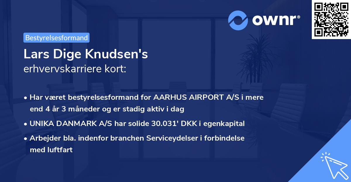Lars Dige Knudsen's erhvervskarriere kort