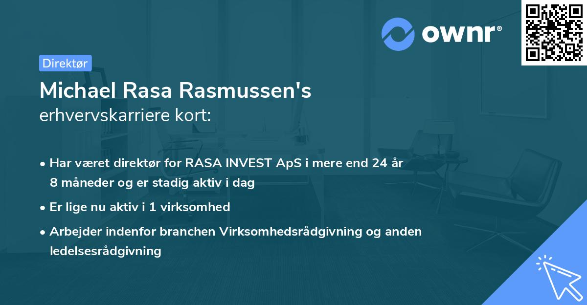 Michael Rasa Rasmussen's erhvervskarriere kort