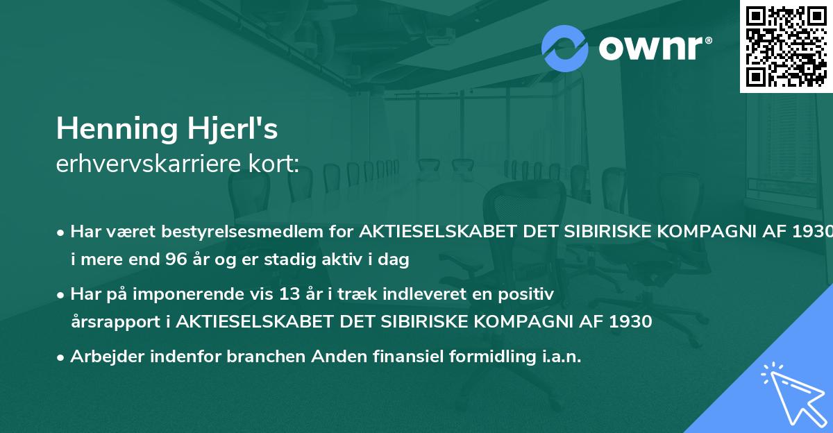 Henning Hjerl's erhvervskarriere kort