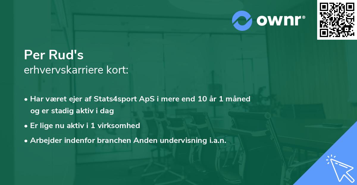 Per Rud's erhvervskarriere kort