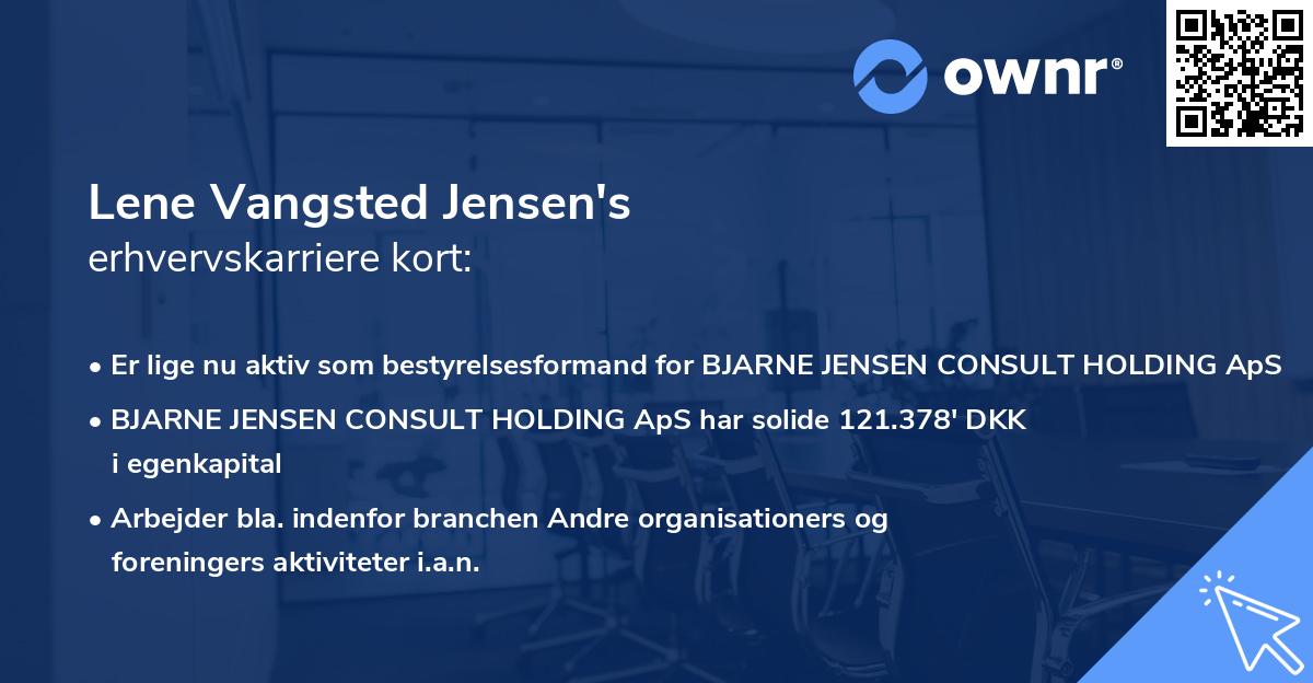 Lene Vangsted Jensen's erhvervskarriere kort