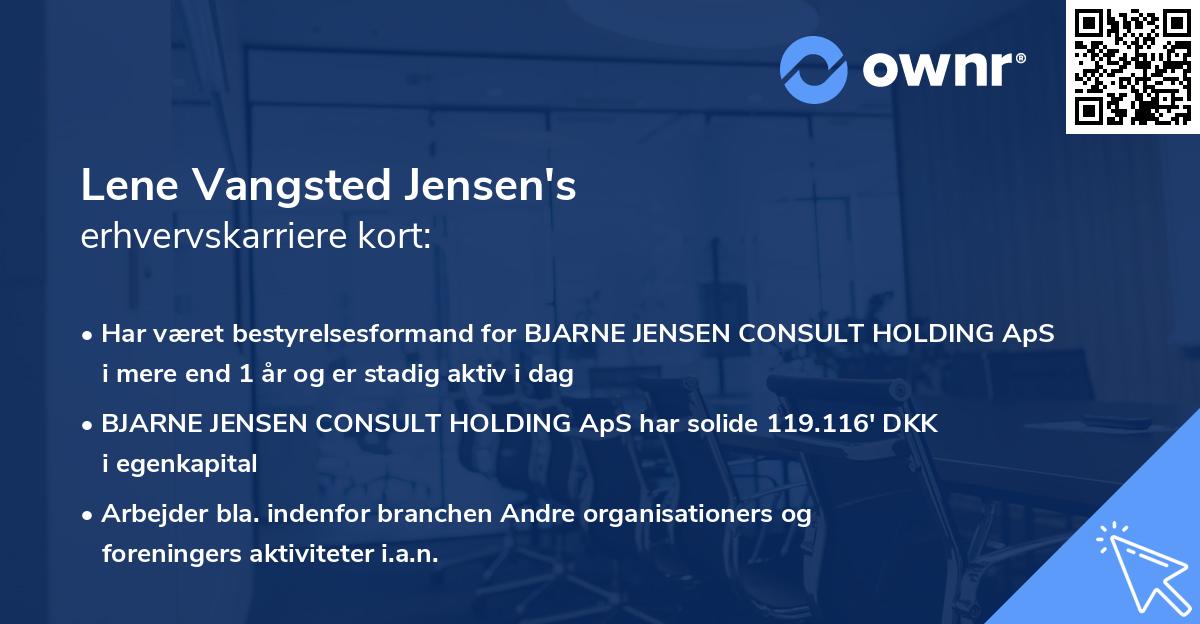 Lene Vangsted Jensen's erhvervskarriere kort
