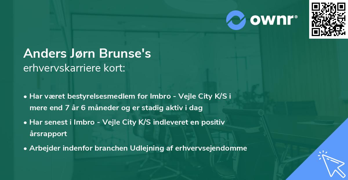 Anders Jørn Brunse's erhvervskarriere kort