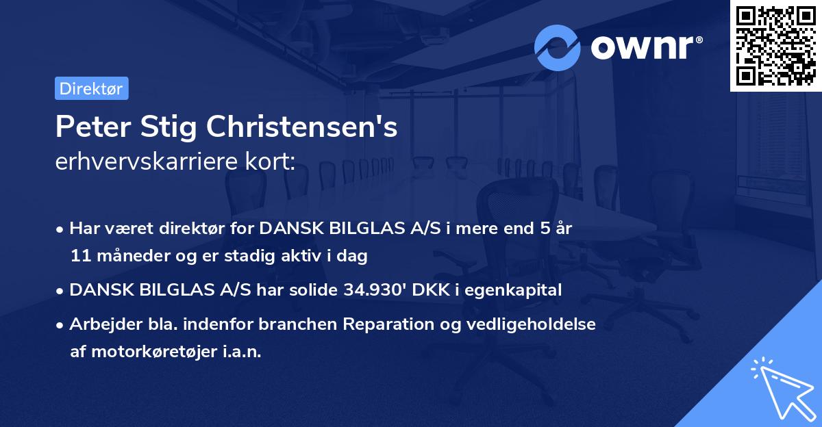 Peter Stig Christensen's erhvervskarriere kort