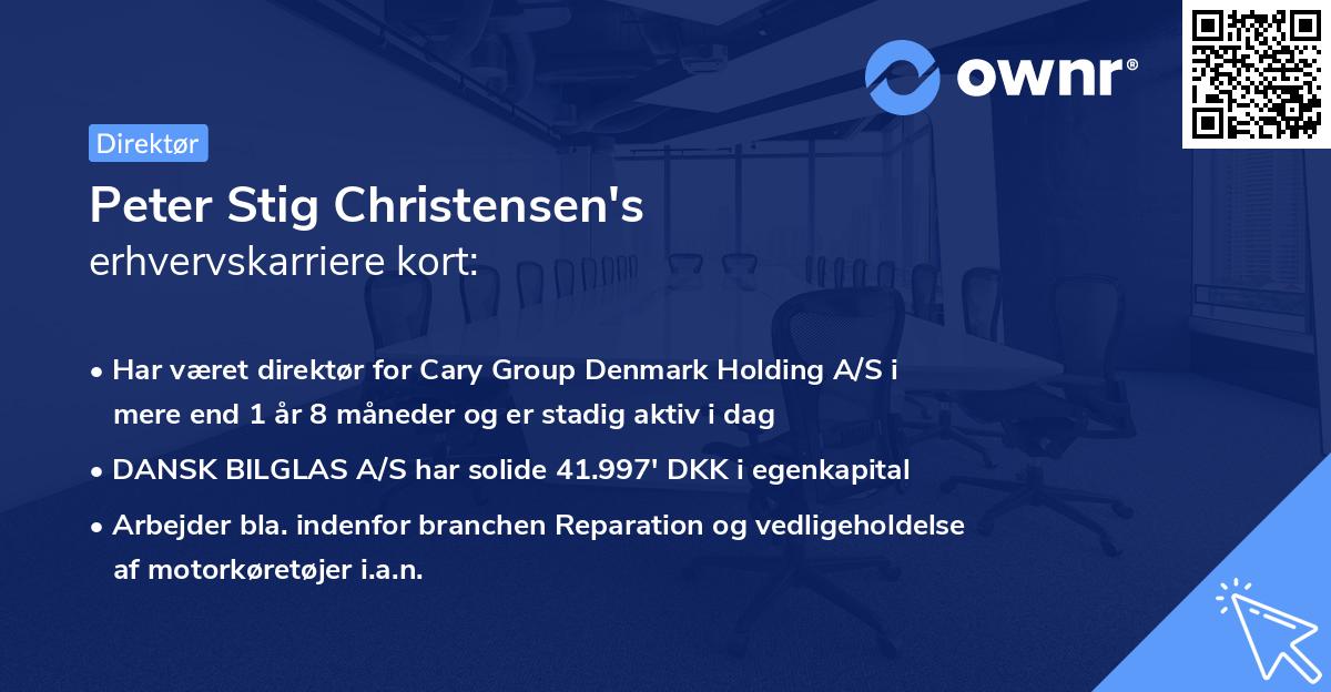 Peter Stig Christensen's erhvervskarriere kort