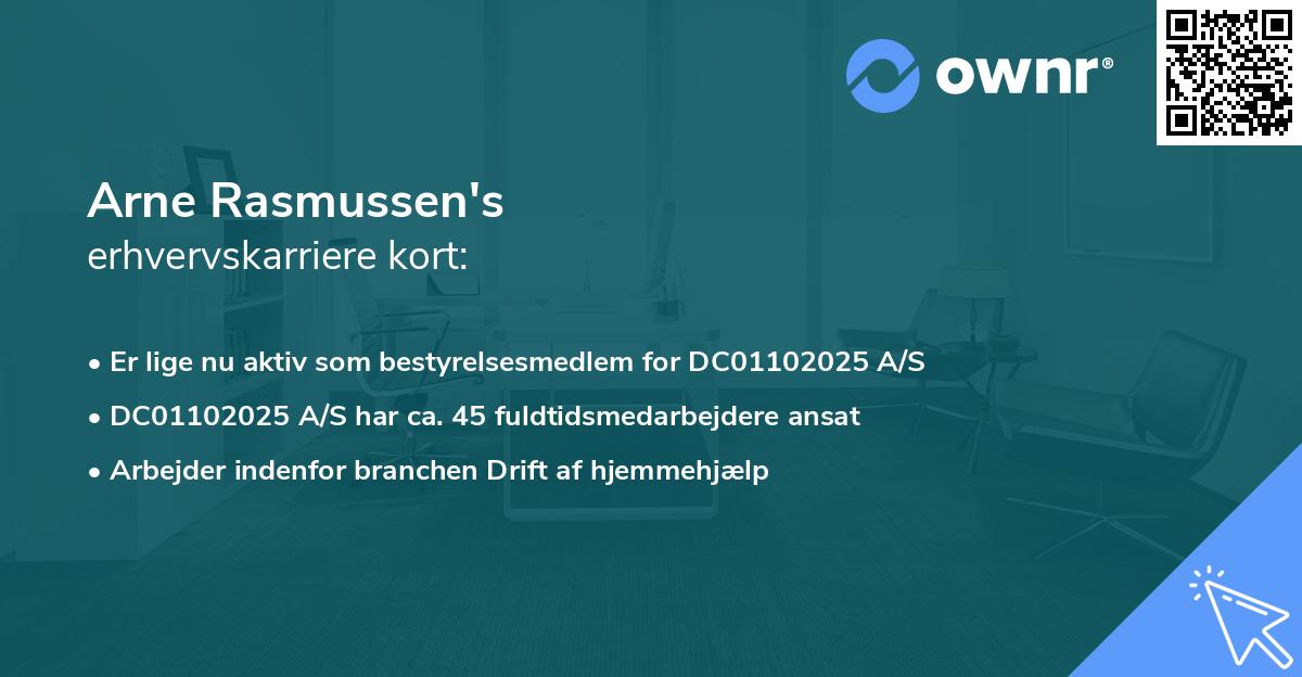 Arne Rasmussen's erhvervskarriere kort