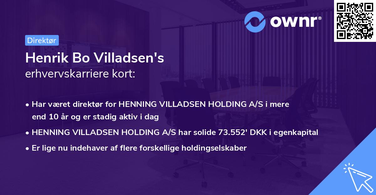 Henrik Bo Villadsen's erhvervskarriere kort