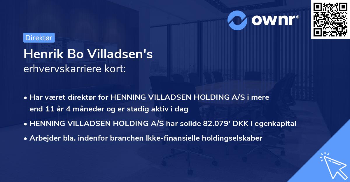 Henrik Bo Villadsen's erhvervskarriere kort