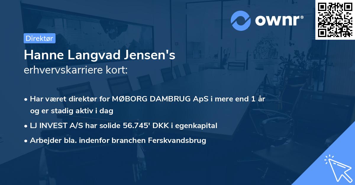 Hanne Langvad Jensen's erhvervskarriere kort