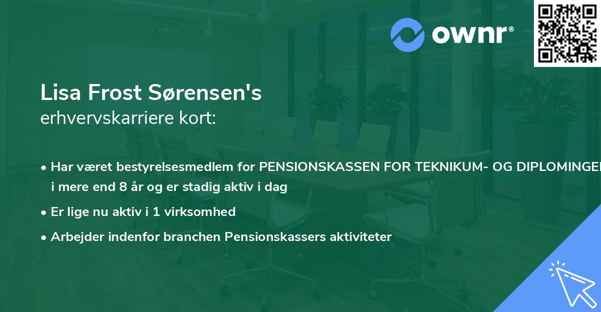Lisa Frost Sørensen's erhvervskarriere kort