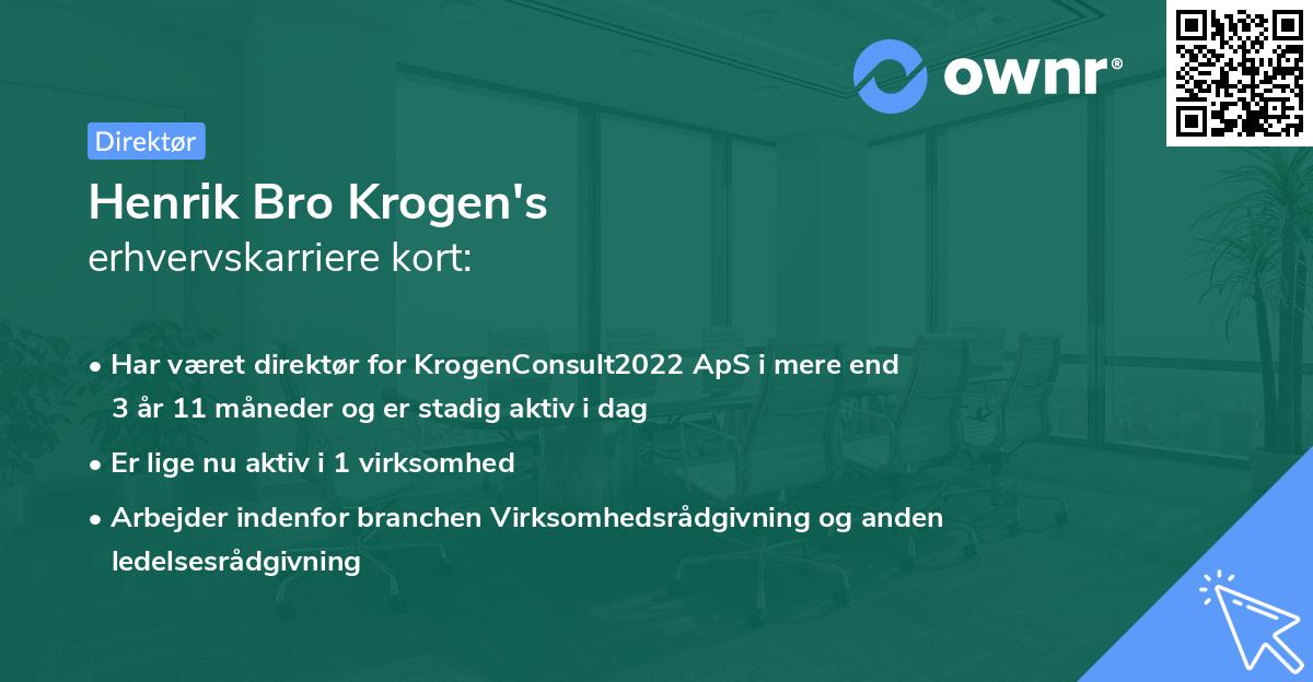 Henrik Bro Krogen's erhvervskarriere kort