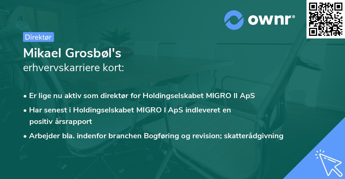 Mikael Grosbøl's erhvervskarriere kort
