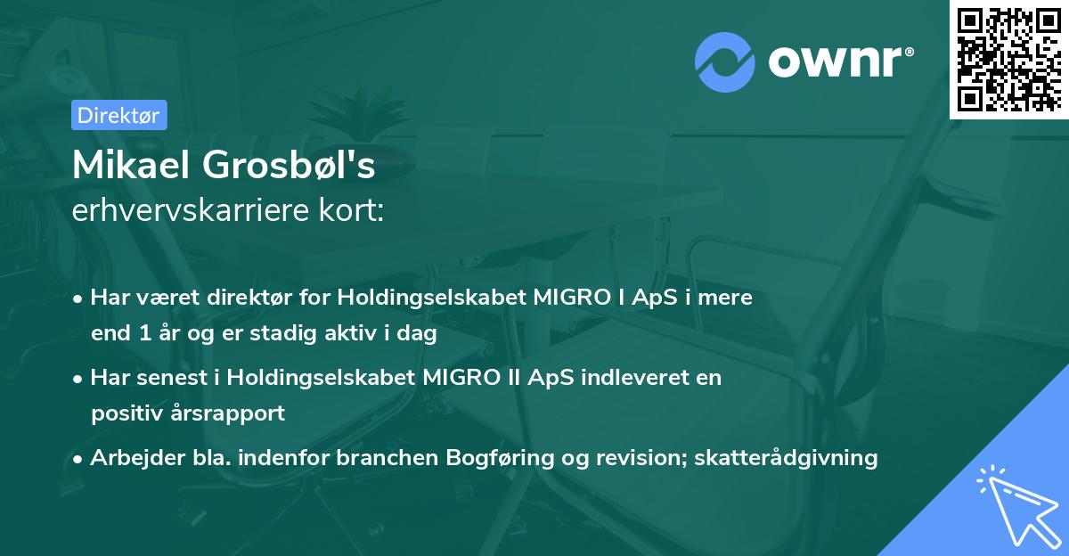 Mikael Grosbøl's erhvervskarriere kort