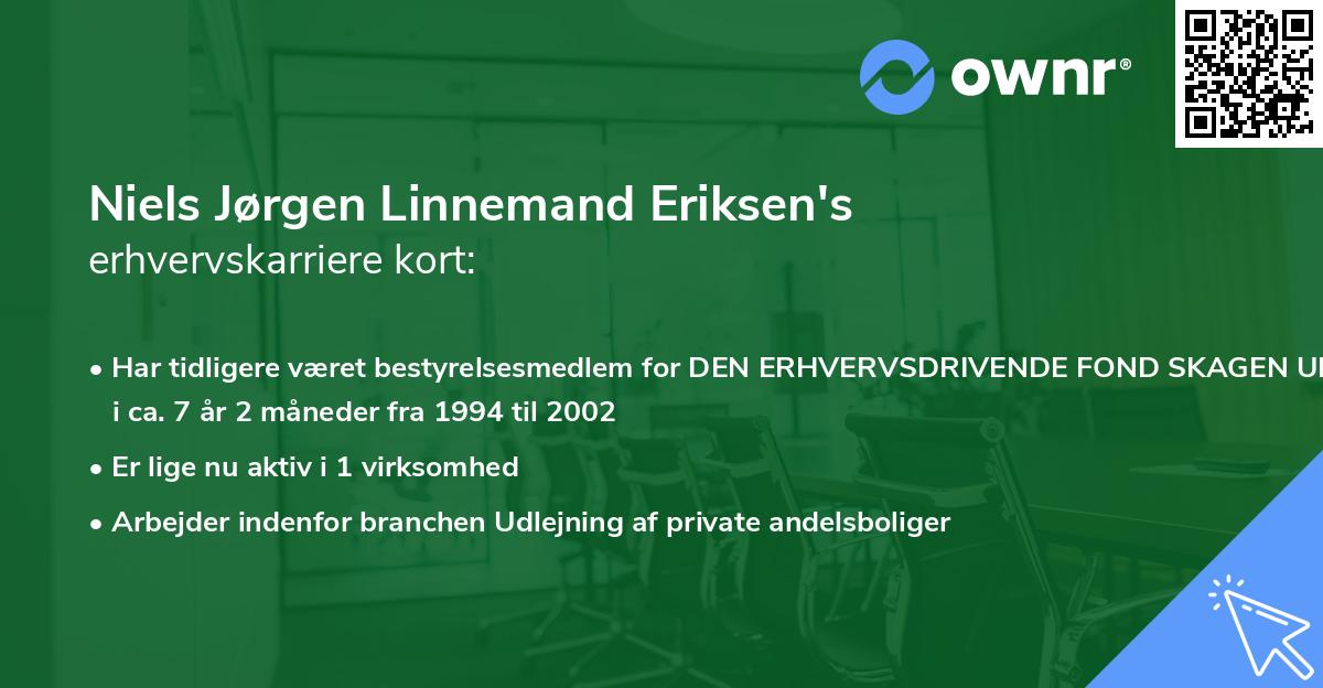 Niels Jørgen Linnemand Eriksen's erhvervskarriere kort