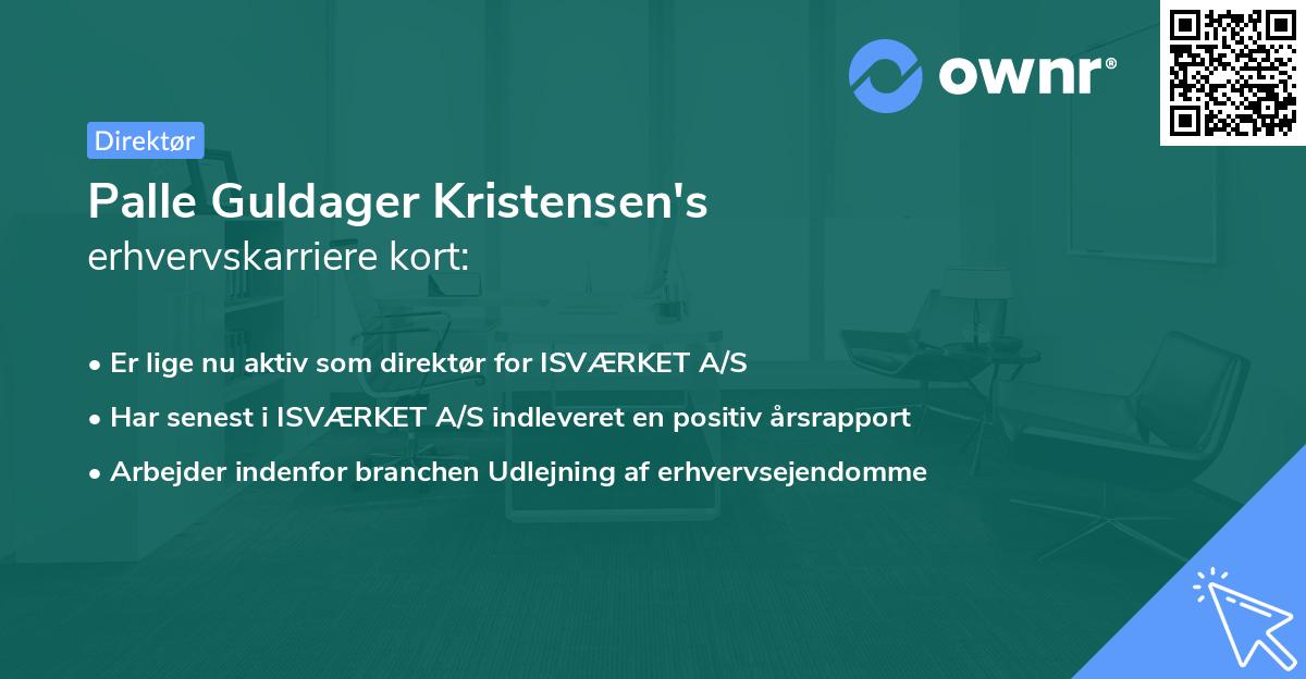 Palle Guldager Kristensen's erhvervskarriere kort