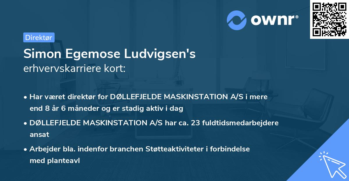 Simon Egemose Ludvigsen's erhvervskarriere kort