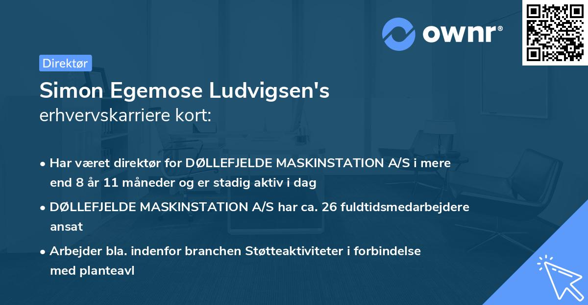 Simon Egemose Ludvigsen's erhvervskarriere kort