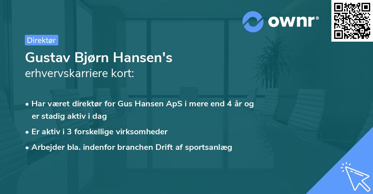 Gustav Bjørn Hansen's erhvervskarriere kort