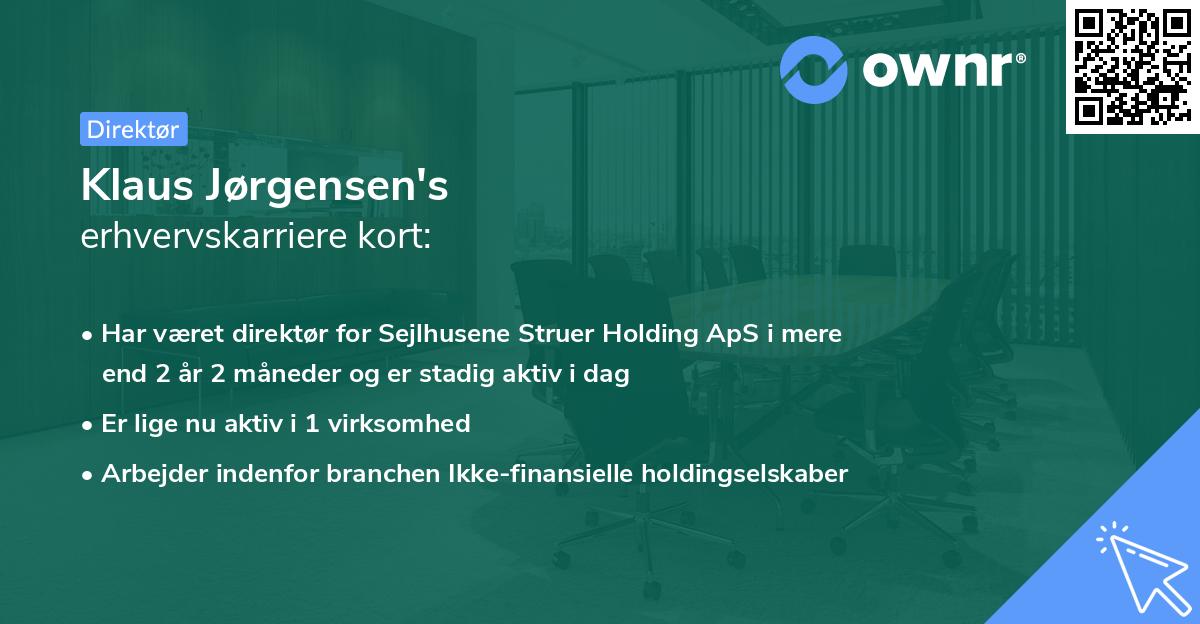 Klaus Jørgensen's erhvervskarriere kort