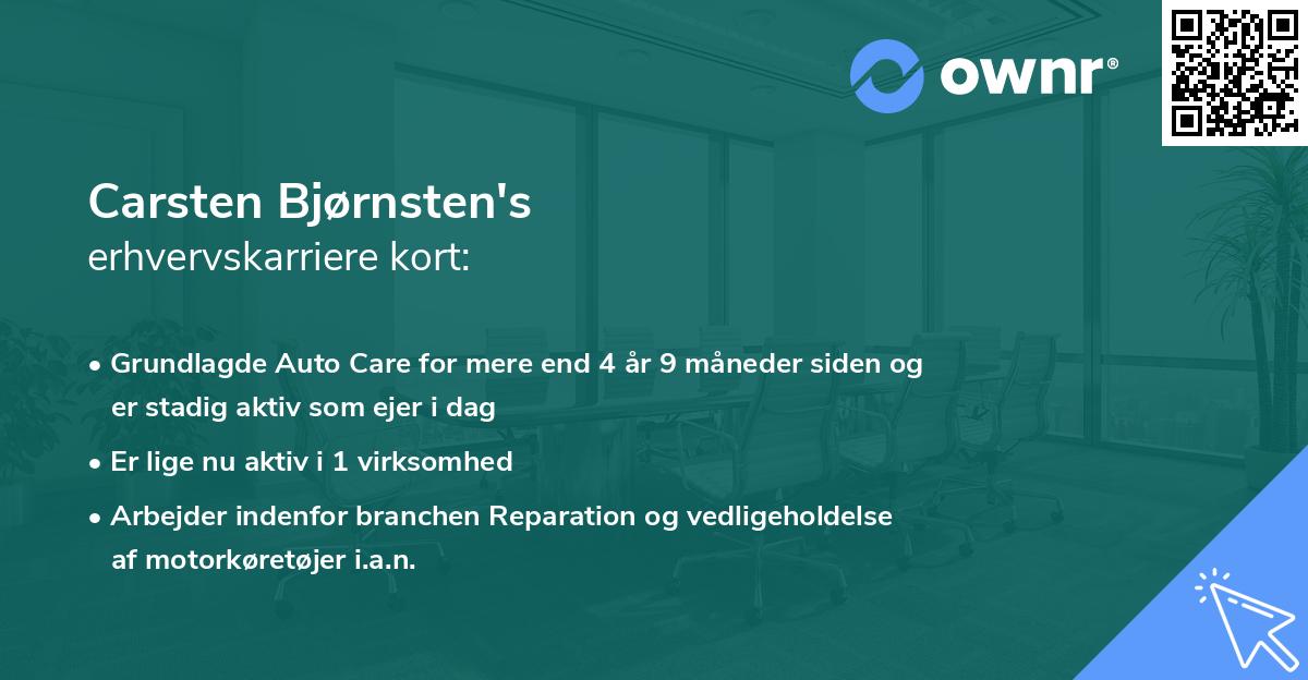 Carsten Bjørnsten's erhvervskarriere kort
