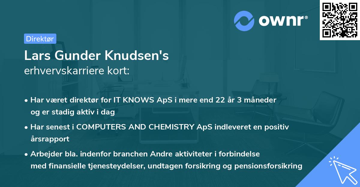 Lars Gunder Knudsen's erhvervskarriere kort