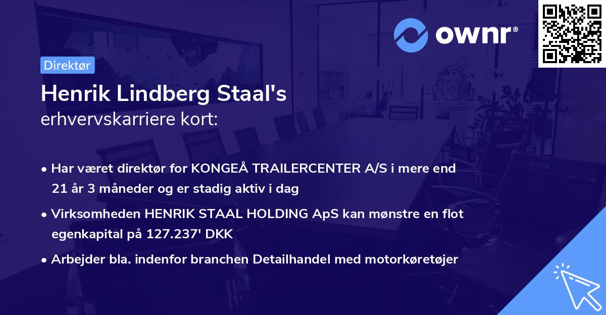 Henrik Lindberg Staal's erhvervskarriere kort