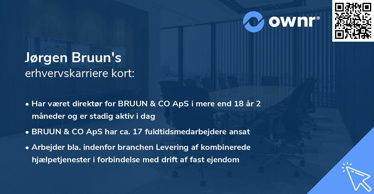 Jørgen Bruun's erhvervskarriere kort
