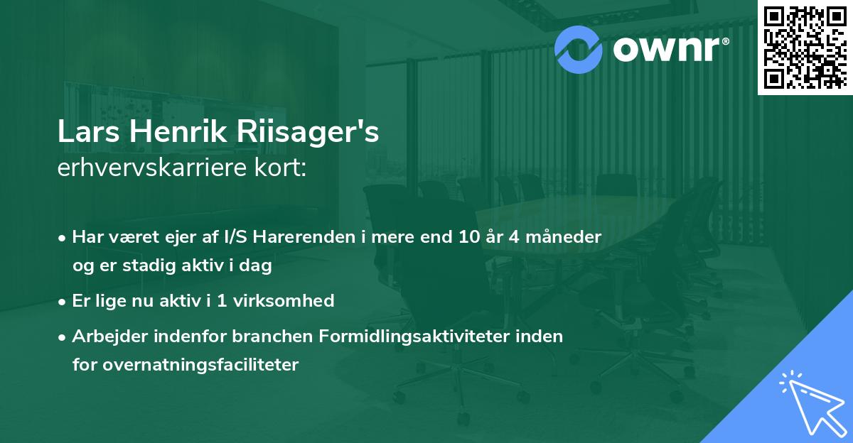 Lars Henrik Riisager's erhvervskarriere kort